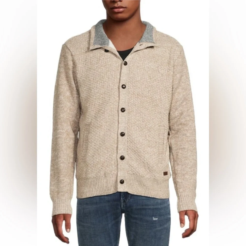 BUFFALO DAVID BITTON Wadle Faux Fur-Lined Cardigan Men’s Size L NWT